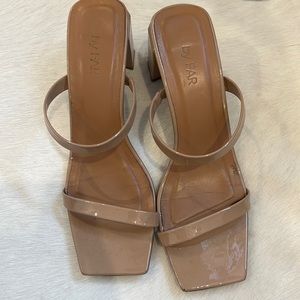 By Far patent leather block heel sandals size 8